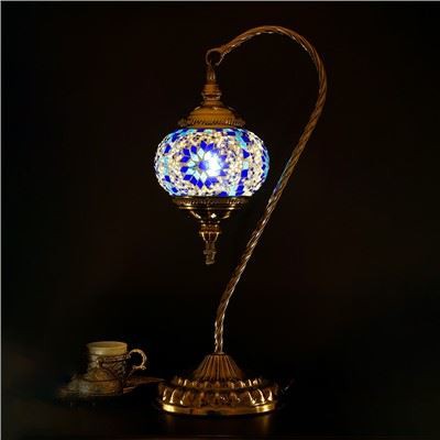 Gulbja turku mozaīkas galda lampa